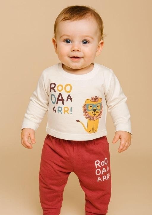 Image of Baby Unisex Printed Cotton Clothing Set| Comfortable, Breathable, Lightweight, Skin Friendly|SL 257