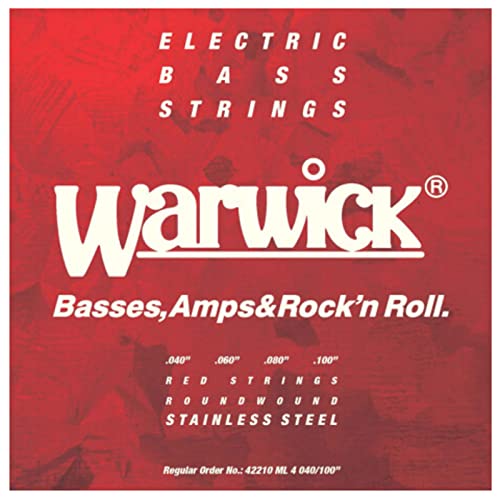 Materiale: acciaio inox Warwick Red Label 4-String Bass Guitar StringsMedium Light - 40-100