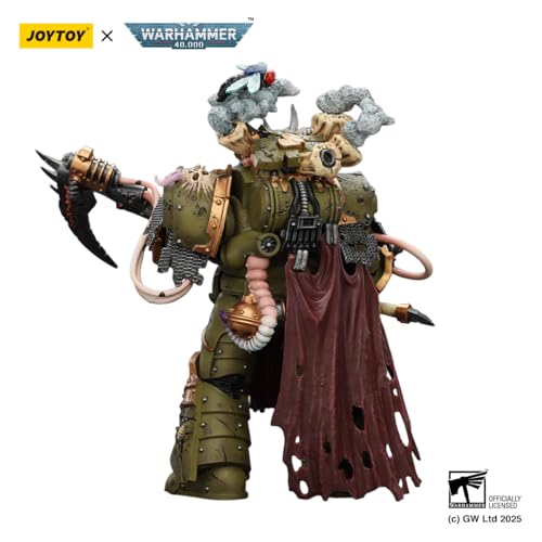Image of JOYTOY Death Guard Warhammer 40k 1 /18 Action Figure Death Guard Deathshroud Terminator 1 with Manreaper and Plaguespurter Gauntlet Collectible Gifts,Toys for Kids 15+ and Adults 5.51-inch