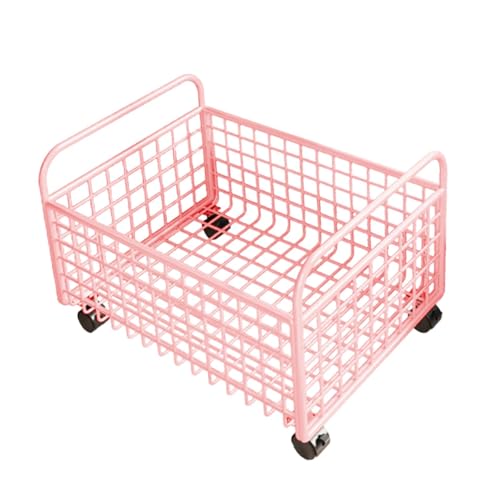 STARTIST ローリングユーティリティカート、キャスター付きファイルオーガナイザー、デスク下、家庭用ファイルカート、メタルメッシュ収納ビン, 38cm×25cm×26cm