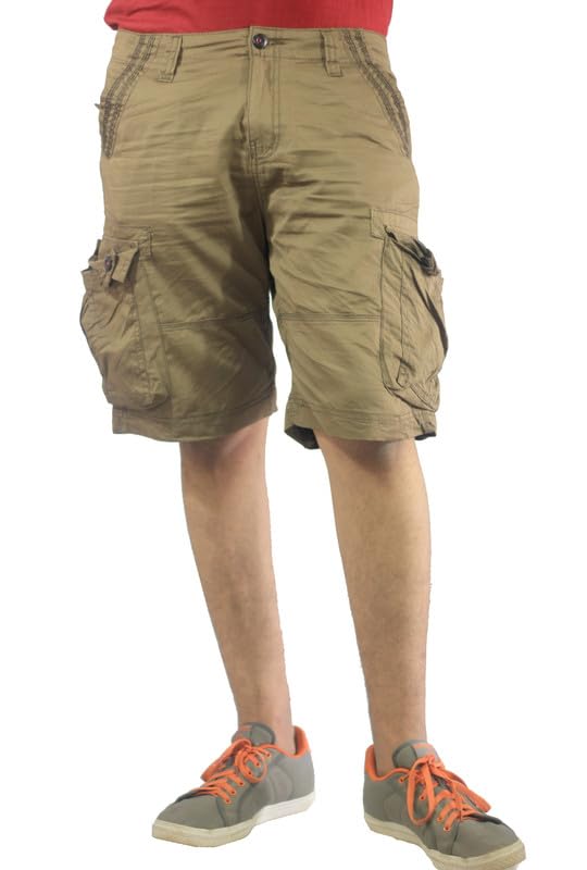 aero craft Men's Khaki six Pockets Cargo Shorts-picture-34
