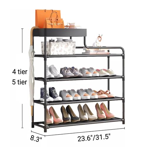 Diseño apilable que ahorra espacio con zapatero metálico estrecho 3