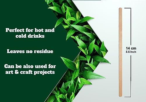 2000 Disposable Wooden Coffee Tea Stirrers Sticks – 5.5 inches (140mm) Eco Friendly