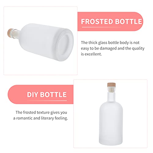 HEMOTON 2Pcs 500Ml de Vidro Fosco Garrafa De Vinho Com Cortiça Licor Vazias Garrafas de Cerveja Garr