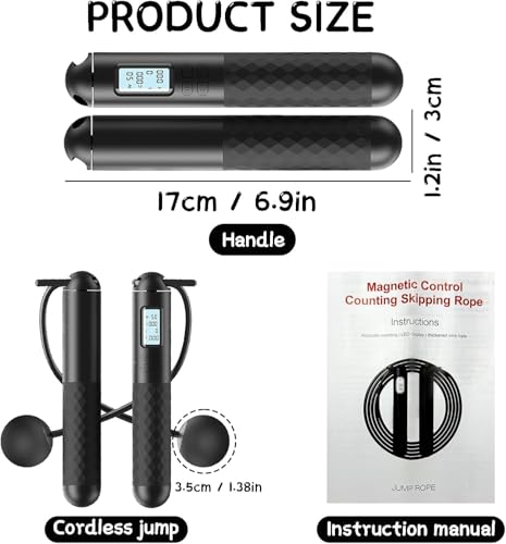 Ropeless Skipping Rope - Cordless Jump Rope With Digital Counter, Portable Wireless Jump Rope, Ropeless Skipping Rope For Women Men Adults Kids Fitness, Workout Exercise Cardio - Image 4