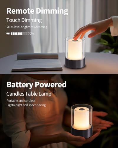 Image of 4 inch RGB Black Cordless Table Lamp 2, Small Outdoor Rechargeable Lamp