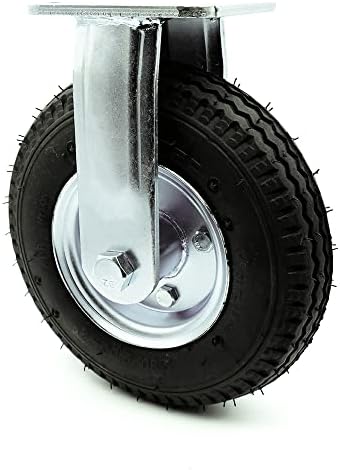 8 Inch Black Pneumatic Wheel Rigid Caster