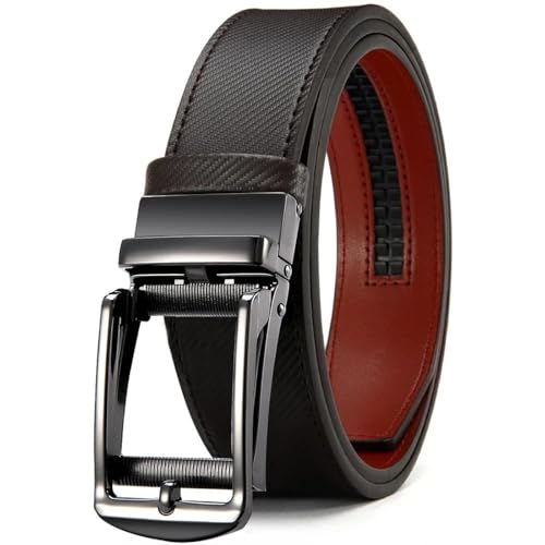 Genuine Luxury Men's Leather Belt Featuring Automatic Metal Buckle