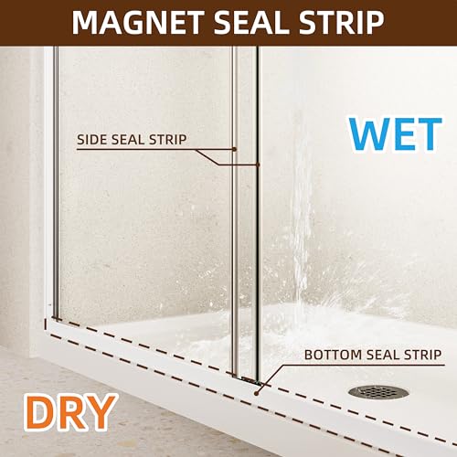 Image of Royal Guard Double Sliding Shower Door,56-60 inch W x 72 inch H,Matte White