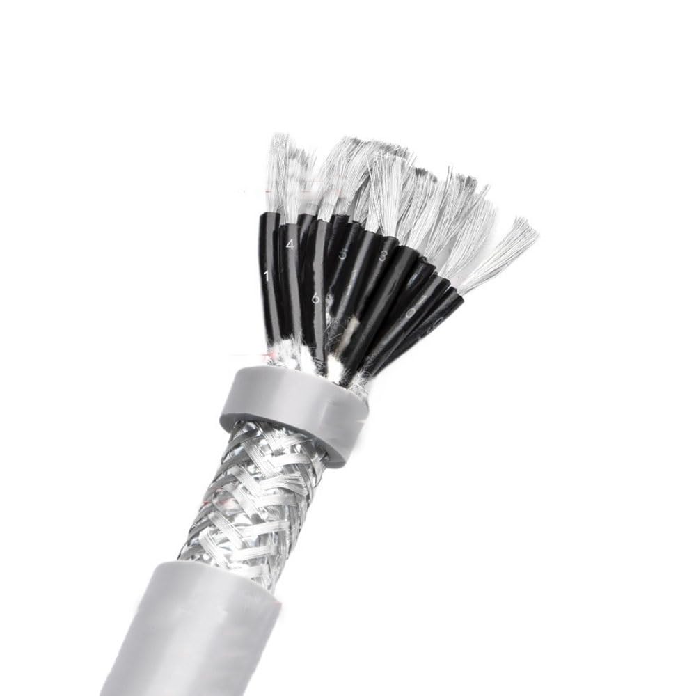 10m Cable Eléctrico, Alta flexibilidad Cable Cobre Estañado 14-40 polos, 0.15mm²- 0.75mm² seleccionable, PVC Cables de control de señales, TRVVP Cobre Cable(26-core x 0.15mm²)