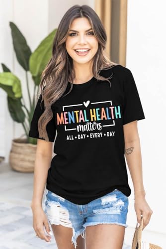 Mental Health Shirt Positive Shirts - Women Motivational Shirt Mental Health Matters Tee Mental Health Gifts2