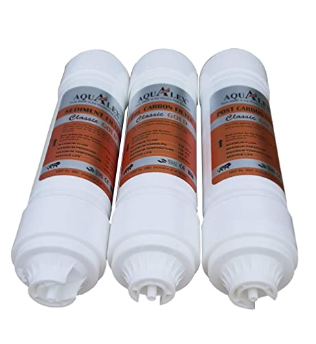 Image of Inline Filter 3 pcs Set (Pre carbon + Sediment filter + Post Carbon) + 6pcs elbow Suitable for All RO Water Purifier
