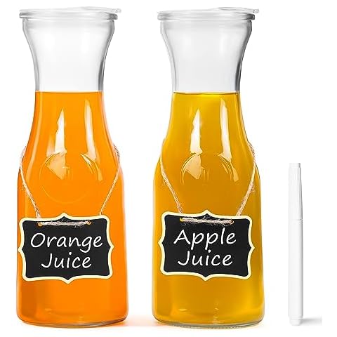 Winter Shore Glass Carafe Set with Lids Cover