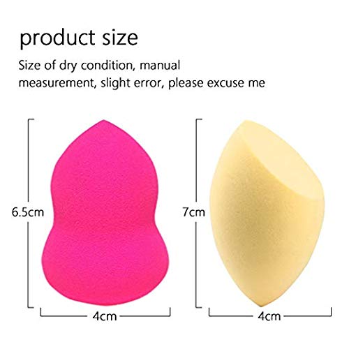 Makeup Sponges, ESARORA 6 Pieces (3+3) Foundation Blending Sponge Flawless Makeup Blender for Liquid Creams and Powders - Multi Color and Saving Money Makeup Sponges