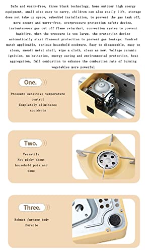 Macaron Color Mini Portable Cassette Stove Automatic Ignition With Suitcase Home Barbecue Outdoor Picnic Stoves Camping (Color : Cream Yellow) #TOP3
