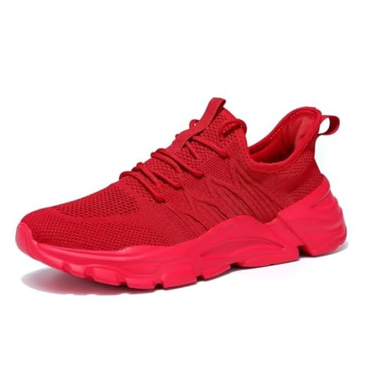 Srenket Tênis de corrida masculino, antiderrapante, respirável, leve, leve, esportivo, caminhada, academia, trabalho, Z71 Vermelho, 39