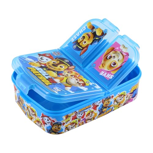 Image of SKi Homeware Trio 3 Compartment Bento Lunch /Snack Box For Your Kids' School, Picnic, Sports - For Return Gifts Or Party Favours- Paw Patrol