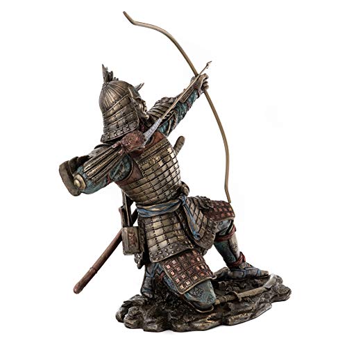Top Collection Japanese Samurai Archer Statue - Yayoi Bushido Solider Sculpture In Premium Cold Cast Bronze - 8.5-Inch Collectible Figurine #TOP3