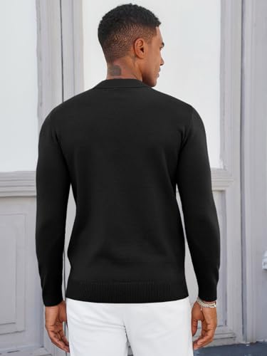 Runcati Mens Mock Turtleneck Pullover Slim Fit Casual Basic Thermal Knit Sweater Lightweight Long Sleeve Pullover Tee4