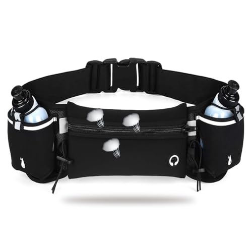 Bolsa esportiva,Cinto de Hidratação para Corrida com 2 Garrafas,Cinto de Corrida de Hidratação Academia,e Porta.Você pode segurar itens pequenos,como telefones celulares,cartões de crédito.