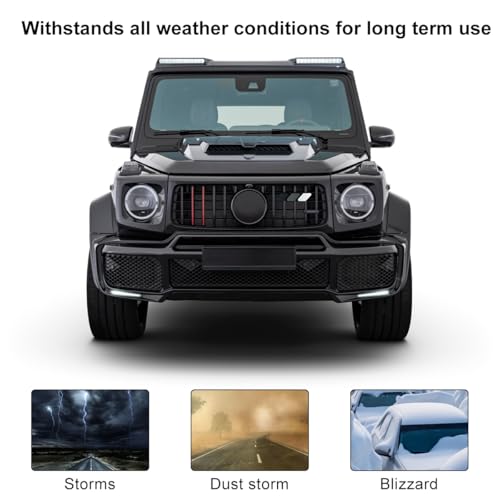 Image of Car Grille Decor Badge, Tri-Color Front Grille Decoration Label Emblem, Creative Badge Decal Auto Bumper Trim Compatible with Tacoma 4Runner, Exterior Car Accessories (Style H)