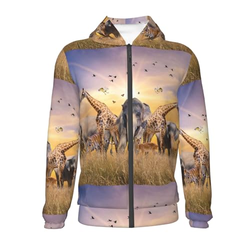 Wildlife Protection Kid Hoodies Boys Zip Up Sweatshirts Girls Pullover with Pocket2