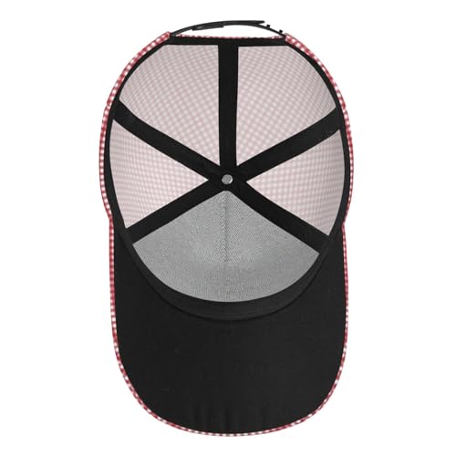 Gorra clásica unisex a cuadros roja y blanca miniatura 5