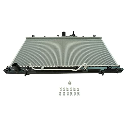 TRQ Radiator Aluminum Core 1 Row Compatible with 2006-2012 Mitsubishi Galant 2.4L 2006-2009 Galant 3.8L V6 2004-2005 Galant