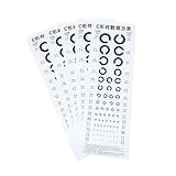 Healifty Visuelle Augenuntersuchung C-typ Diagramm 6 Stück Standard Sehtafel Langlebiges Material Präzises Logarithmus Testdiagramm Für Zuhause Und Schule