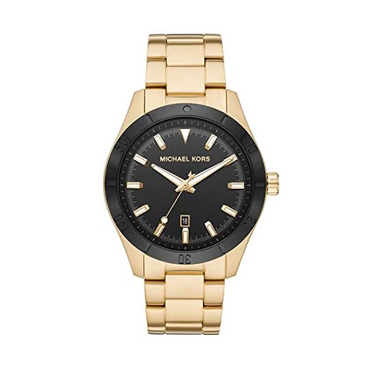 Michael Kors Men's Layton Quartz Watch with Stainless Steel Strap, Gold, 22 (Model: MK8816)