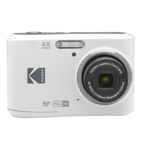 Image of KODAK PIXPRO FZ45-WH 16MP Digital Camera 4X Optical Zoom 27mm Wide Angle 1080P Full HD Video 2.7 LCD Vlogging Camera (White)32 GB | 1080p Full HD Video, 27mm Wide Angle Lens, 2.7 Inch LCD, Point and Shoot, Digicam, Travel and Family Photos