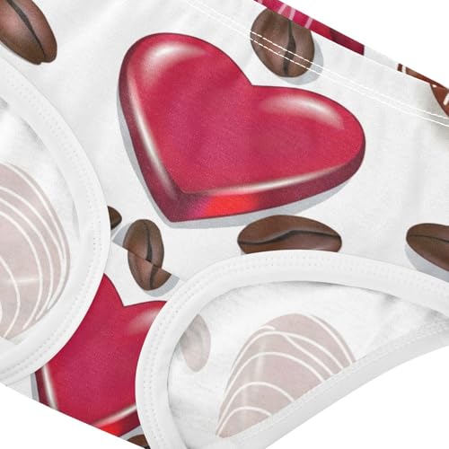 Toddler Underwear Floral 2t Cotton Panties Little Girl Animals Underpants Briefs Chocolates Coffee Beans Hearts White4