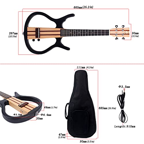 WUISOLQP Ukulélé 26 pouces Connexion électrique Écouteur Présent comme Cadeau Mini Guitare - Les Beatles, Paul McCartney, John Lennon, RIngo Starr, George Harrison WUISOLQP Ukulélé 26 pouces Connexion électrique Écouteur Présent comme Cadeau Mini Guitare – Image 7