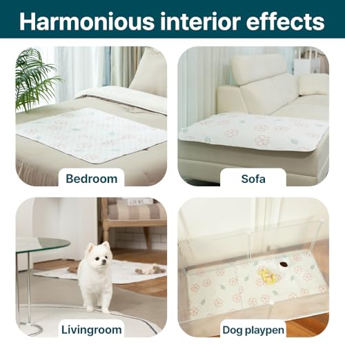 Image of Extra Large Washable Dog Pee Pads (2 Pack), 31 inchx36 inch Reusable Waterproof Pad for Large Dogs, Super Absorbent, Non-Slip Indoor Puppy Training Mat