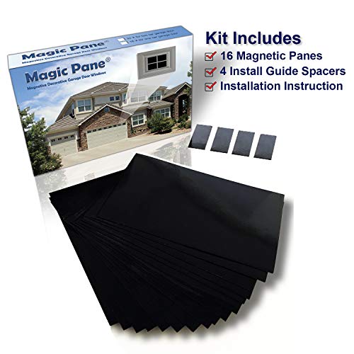 Decorative Magnetic Garage Door Window Panes for 2 Car Garage Door with 4 Spacer for Placement Guides - Thumbnail 6