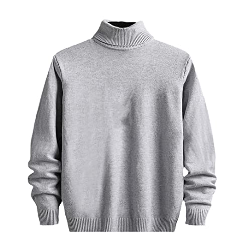 Pull tricoté homme à manches longues avec col roulé isolant et coupe ajustée M