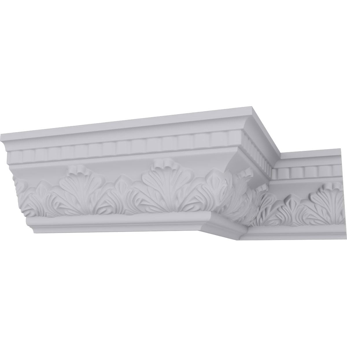 Endurathane Devon Crown Moulding, 4 1/2"H x 3 1/4"P x 5 1/2"F x 94 1/2"L, Factory Primed