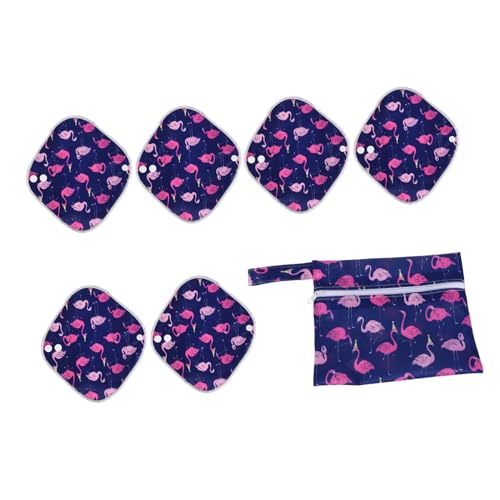 Mikinona Compresas Menstruales Reutilizables de Fibra de Bambú Activado Absorbentes y Lavables con Bolsa Organizadora para Uso Postparto y Menstruación Talla S
