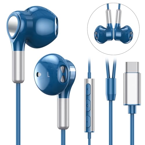 Image of USB C Headphones for Samsung Galaxy S26 S25 S24 S23 S22 S21 S20 A56 A17 A16 Wired USB C Earbuds with Mic Volume Control Earphones USB Type C Headphones for iPhone 17 16 15 Pro Max Plus iPad 10 Pixel