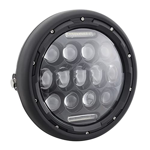 Phare LED rond 7.5" moto universel avec couverture de boîtier de phare