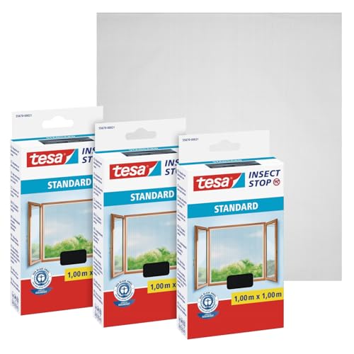tesa Insect Stop Standard Fliegengitter für Fenster im 3er Pack...