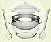 Home Essentials 5 PC Jumbo Stainless Steel Salad Bowl Set with Ice Chiller Base and Acrylic Dome Lid.