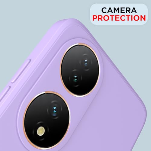 Image of Outlouders Back Cover for Vivo Y100 5G | Camera Protection | Durable Soft Matte Silicone Bumper Case (Purple)