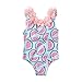 Bowanadacles Costume da Bagno Bambina Monopezzo Senza Maniche con Pizzo sul Collo Stampa di Anguria Schiena Scoperta 0-4 Anni (Blu, 18-24 Mesi)