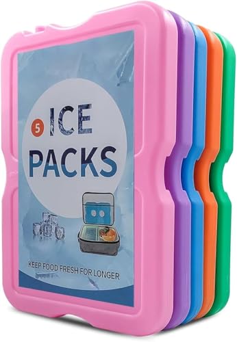 Roe Tenpo Home Freezer Blocks Ice Packs for Lunch Bags & Coolers - Slim Reusable & BPA-Free Freezer Packs | Long-Lasting Quick Freeze | Perfect for Picnic Camping Beach & Outdoor Sports