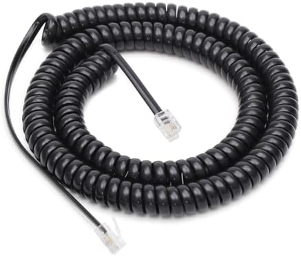 Uvital 25FT Black Extra Long Phone Handset Cord(Coiled Length 3FT), 1 Pack Telephone Cords for Landline, RJ9 Telephone Cords for Landline Phones, Phones Cable, Telephone Wire