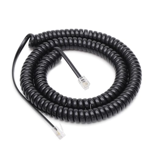 Uvital 1 Pack 25FT Black Extra Long Phone Handset Cord(Coiled