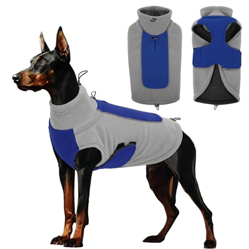 KONVINIT Hundepullover Fleece Winter Warm - Winterjacke Hund für Grosse Hunde Doppelt Gefütterter Wâ€¦ – Miniatur