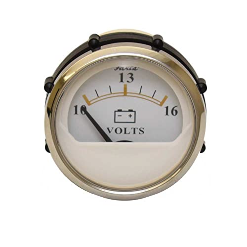 Faria Boat Volt Gauge VP4064A | Heritage 2 Inch Silver White 12 Volt