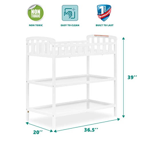 Dream On Me Emily Changing Table In White, Comes With 1" Changing Pad, Features Two Shelves, Portable Changing Station, Made Of Sustainable New Zealand Pinewood #TOP3
